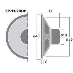 Monacor SP-11/2RDP Miniaturowe głośniki wpustowe, 8Ω